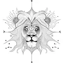 Lion and Sun tattoo design idea