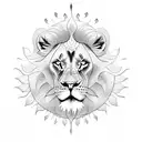 Lion and Sun tattoo design idea