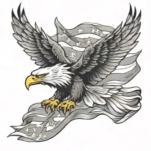 eagle american flag morphing tattoo design idea