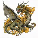 oriental dragon flying tattoo design idea