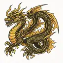 oriental dragon flying tattoo design idea