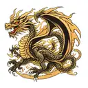 oriental dragon flying tattoo design idea