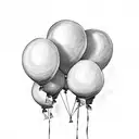Balloons with the word lost tattoo design idea
