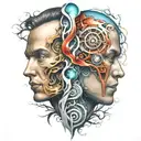 good side and bad Side tattoo design idea