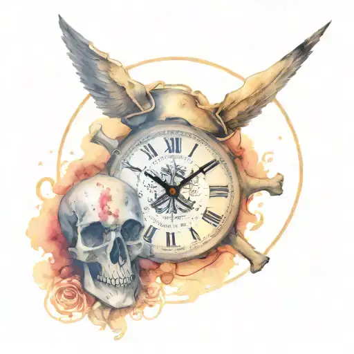 US Marine clock skull quote about "leaving here better than we found it" artist  tattoo design idea