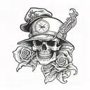 US Marine clock skull quote about "leaving here better than we found it" artist  tattoo design idea