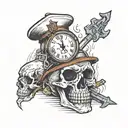 US Marine clock skull quote about "leaving here better than we found it" artist  tattoo design idea
