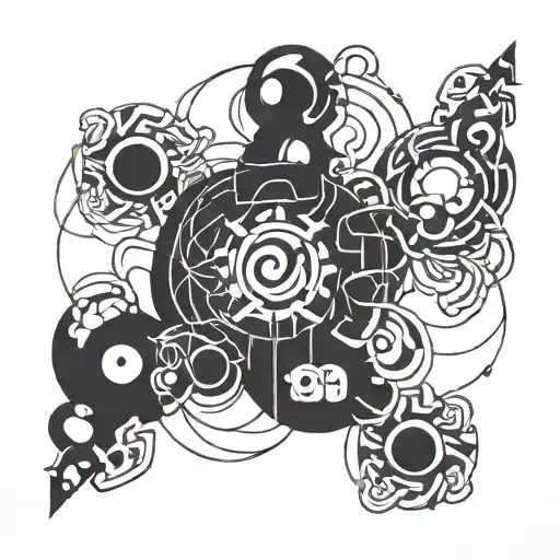 cartoon network connections intertwined tattoo design idea