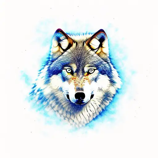 wolf eyes blue tattoo design idea