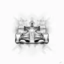 Formula 1 car abstract tattoo design idea