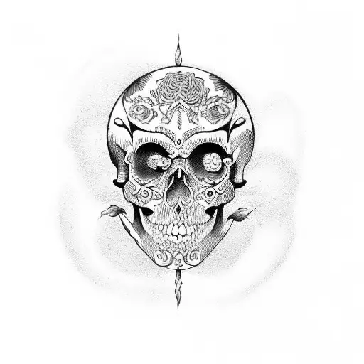 grateful dead skull tattoo design idea