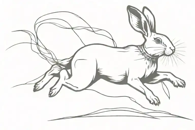 rabbit running war   tattoo design idea