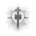  Cross with heart tattoo design idea