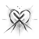  Cross with heart tattoo design idea