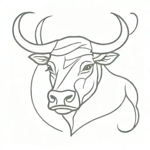 astrological sign bull head with the letter tattoo design idea