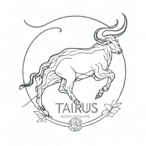 Taurus astrological sign with date of birth 01/05/2024 tattoo design idea