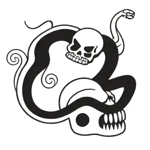 skull, scorpion and snake tattoo design idea