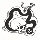 skull, scorpion and snake tattoo design idea