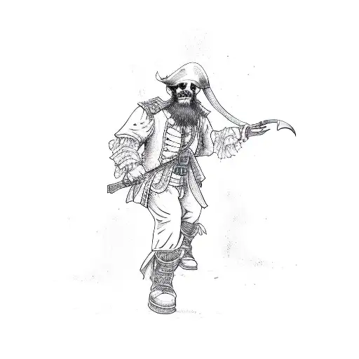 a blackbeard pirate tattoo design idea