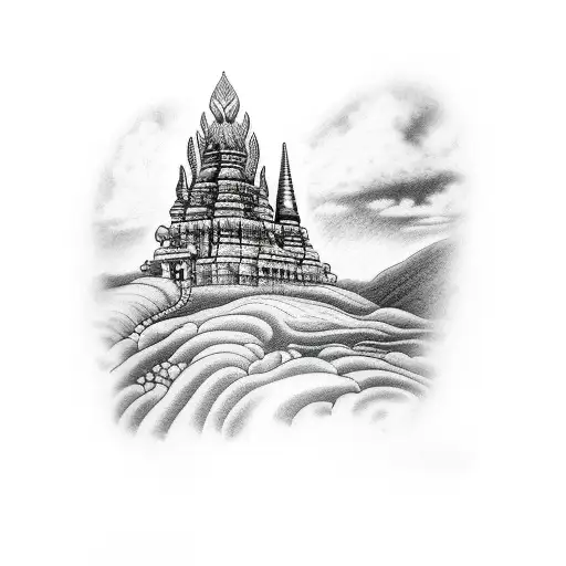 an arm tattoo embracing the landscape and island beauty of Sri Lanka tattoo design idea