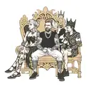 four people sitting on thrones tattoo design idea