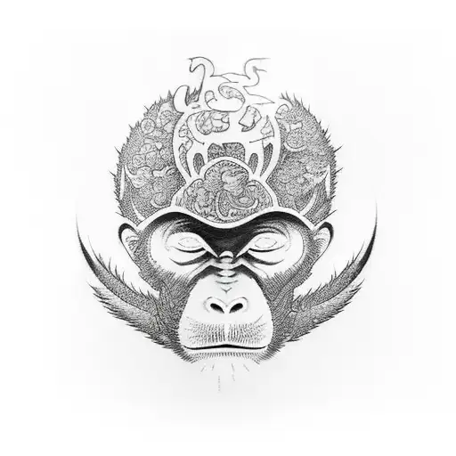 monkey tattoo design idea