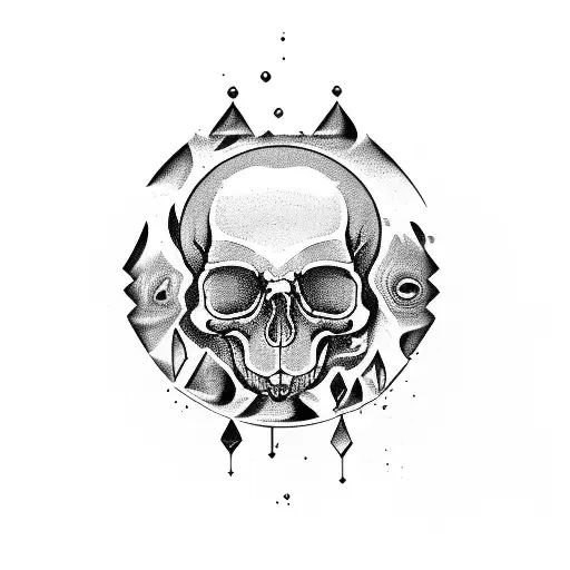 alchemy book raven skull potion crystal tattoo design idea
