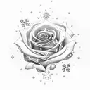 Black Rose with Snowflakes tattoo design idea