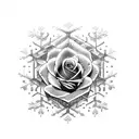 Black Rose with Snowflakes tattoo design idea