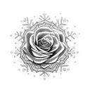 Black Rose with Snowflakes tattoo design idea