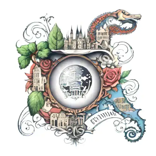 Italy, Ireland & Hungary tattoo design idea