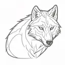 angry wolf tattoo design idea