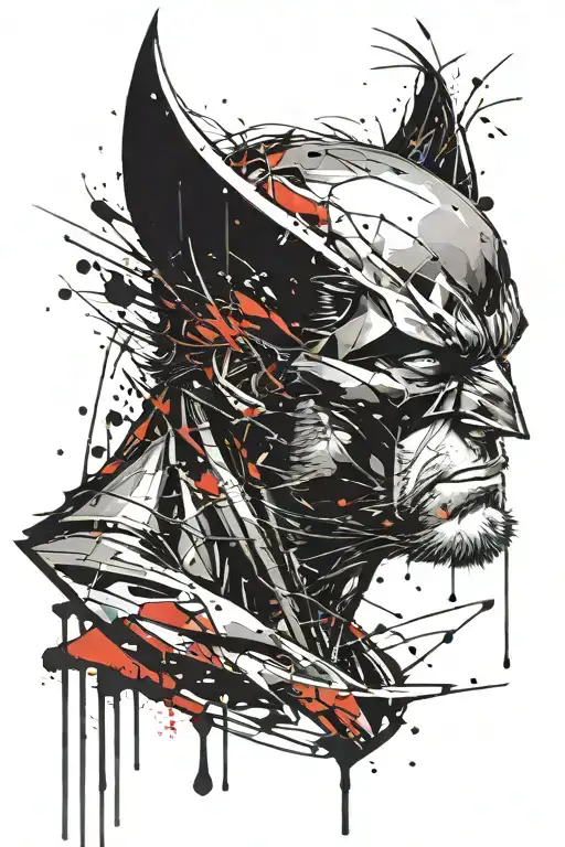 Wolverine Batman tattoo design idea