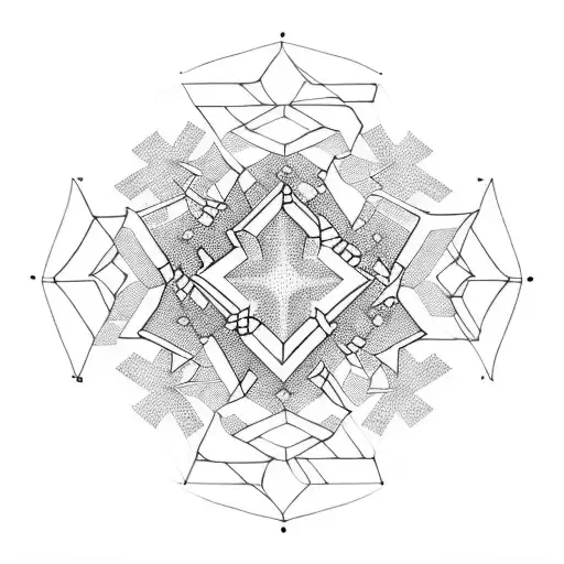 Spanish-inspired mandala incorporating geometric patterns and hexagons tattoo design idea