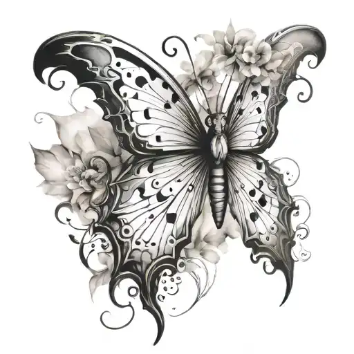 Create a whimsical goat butterfly hybrid design with a watercolor effect tattoo design idea