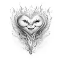 typography of set your heart ablaze in flames tattoo design idea