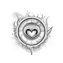 typography of set your heart ablaze in flames tattoo design idea