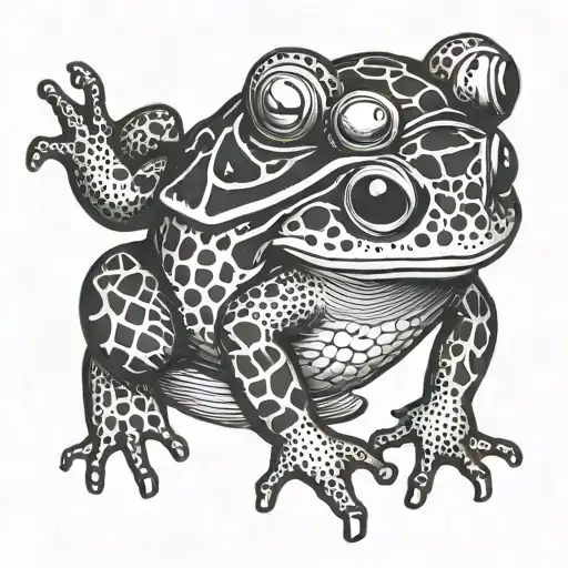 toad jumping tattoo design idea