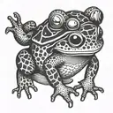 toad jumping tattoo design idea