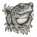 toad jumping tattoo design idea