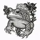 toad jumping tattoo design idea