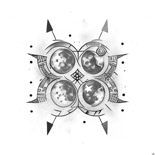 moon stars winchimes vibe tattoo design idea