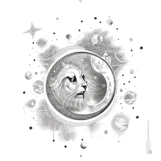 moon stars winchimes vibe tattoo design idea