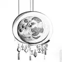 moon stars winchimes vibe tattoo design idea