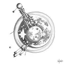 moon stars winchimes vibe tattoo design idea