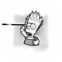 bart Simpson smoking a blunt tattoo design idea