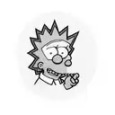 bart Simpson smoking a blunt tattoo design idea