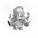 bart Simpson smoking a blunt tattoo design idea