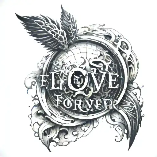 live forever tattoo design idea