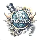 live forever tattoo design idea